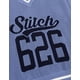 thumbnail image 4 of Jersey Disney Lilo & Stitch Crochet Varsity con cuello en V, azul, 4 of 9