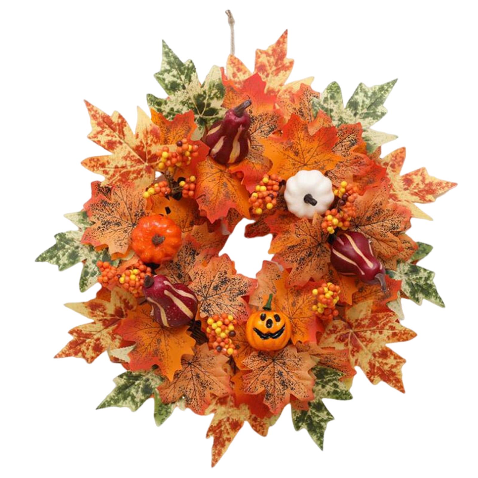 Bothyi - Corona De Otoño Colgante Con Calabazas Corona De Otoño Para Fiesta De Festival Halloween