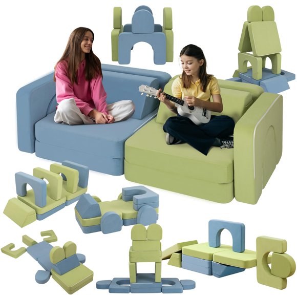 Sofá de juego modular para niños CAPAKIDS de 1 a 12 años, sin espuma