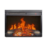 M&Ms - 23 Inch Electric Fireplace Insert, Ultra Thin Heater With Log Set & Realistic Flame, Remote Control With Timer, Overheating Protection