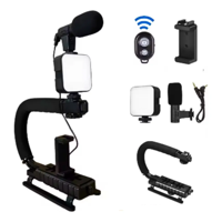 Genérico - Kit Soporte Celular Cámara Fotos Video Microfono Luz Led