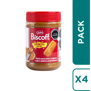 Pack 4 Crema De Galletas Lotus Biscoff Crunchy 380 Grs C/U