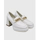 thumbnail image 3 of Zapato para mujer con taco y cadena Blanco, 3 of 4