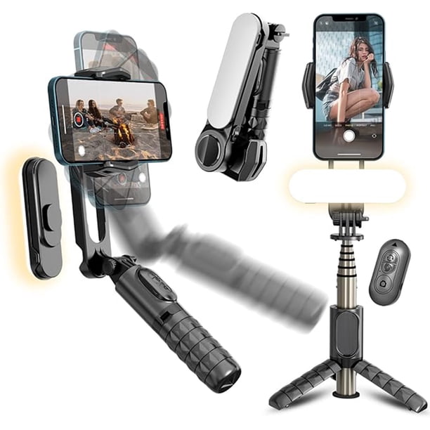 Palo De Selfie Multifuncional, Estabilizador De Teléfono Móvil, Girar 360 ° Con Luces De Llenado, Soporte Para El Control Inalámbrico De Android Y Iphone, Muy Adecuado Para Vlogking, Youtube