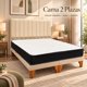 thumbnail image 1 of Cama 2 Plazas Beige con Colchón y Respaldo Lineal en Lino, 1 of 4