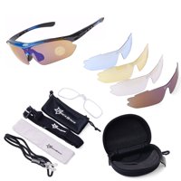 Lentes Rockbros Polarizado Ciclismo 5 Micas 12 Piezas Uv400 - Azul