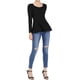 thumbnail image 2 of INSPIRE CHIC Blusas de Mujer de Manga Larga con Escote Redondo y Peplum Casual M Negro, 2 of 8