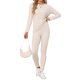 thumbnail image 2 of INSPIRE CHIC Conjuntos de Pijama para Mujer Tejido de Punto Acanalado de Manga Larga Pantalones Conjunto Casual de Salón Conjunto de Dos Piezas Conjuntos a Juego Ropa de Dormir 2XL Beige, 2 of 6