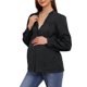 thumbnail image 1 of INSPIRE CHIC Camisas de Maternidad para Mujeres con Botones, Manga Larga, Jacquard de Algodón, Blusa Semi Transparente para Trabajo y Oficina, M Negro, 1 of 6