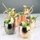 thumbnail image 3 of Juego de 4 tazas Moscow Mule, 100 % artesanales, de cobre puro de 500 ml y asas de latón dorado. 9,4 cm de diámetro x 10 cm de alto., 3 of 7