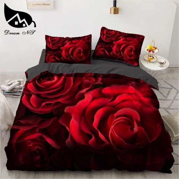 Red rose Bedding Set Duvet Cover Set3-Piece Bedding Set