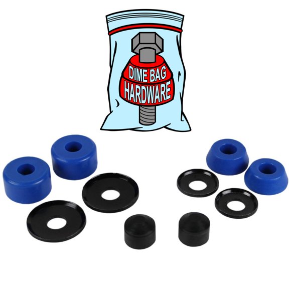 Kit de reconstrucción de trucks para patineta Dime Bag Hardware 88A azul – 2 trucks