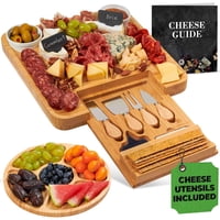 Woodenhouse Lifelong Quality - Tabla De Charcutería Woodenhouse, Bandeja De Queso De Bambú Con Utensilios