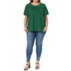 thumbnail image 2 of Agnes Orinda Camiseta de Mujer Talla Grande Cuello Redondo Manga Corta Camisetas Blusa Casual Elegante con Pliegues 1X Verde Oscuro, 2 of 6