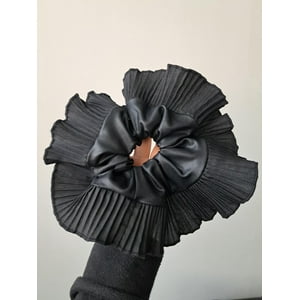 Katelier - Rumba Black, Material Lycra Efecto Ecocuero Y Plisada