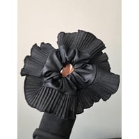 Katelier - Rumba Black, Material Lycra Efecto Ecocuero Y Plisada