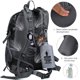 thumbnail image 4 of Mochila FENGDONG impermeable ligera de 40 L para senderismo negra, 4 of 6