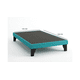 thumbnail image 3 of Cama Plaza y Media Con Respaldo y base de 105 X 190cm Tapizada en Lino Turquesa, 3 of 5