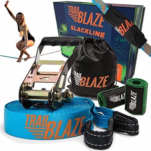 Kit Slackline Trailblaze con protectores de árboles y línea de entrenamiento