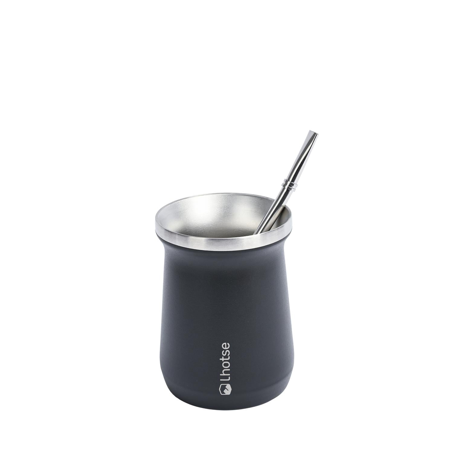 Mate Acero Inoxidable Con Bombilla Lhotse Negro