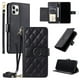 thumbnail image 1 of Funda tipo billetera FOXDOCK para iPhone 11 Pro – Tapa abatible con correa para mujer, 1 of 5