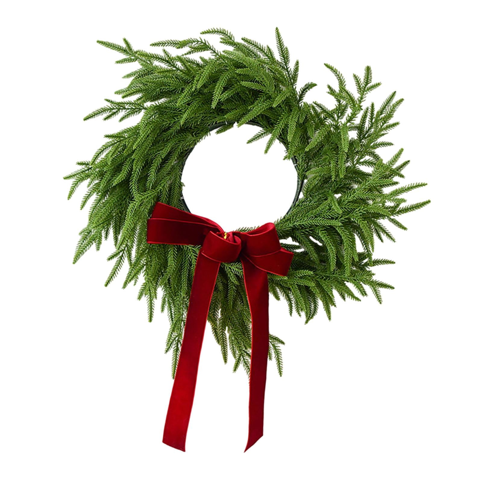 Magideal - Corona Navideña Artificial Verde De 50 Cm, Corona Para Puerta Delantera, Pp Y Alambre De Hierro, Realista Para Hoteles, Centros Comerciales, Resistent Estilo C