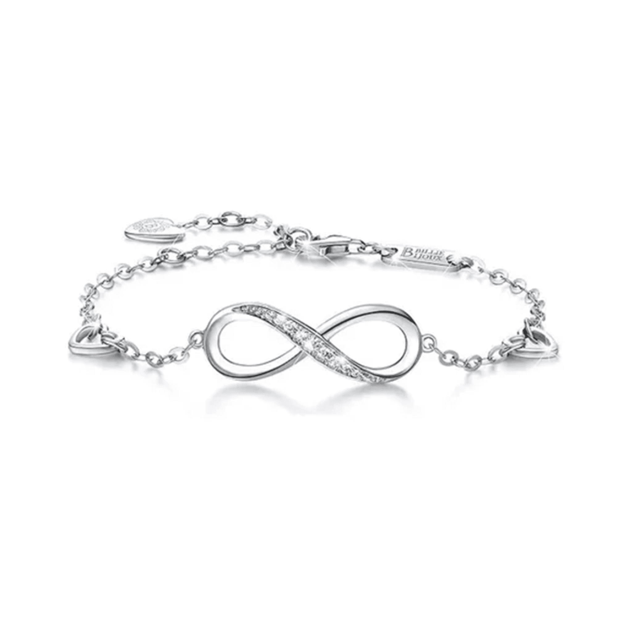 Genérico - Hermosa Pulsera Infinito Plata Fina 925 Joyería