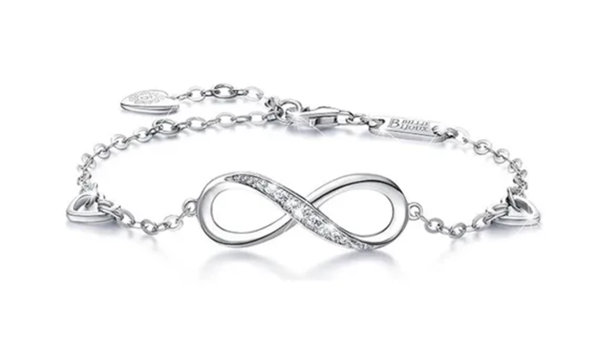 Genérico - Hermosa Pulsera Infinito Plata Fina 925 Joyería