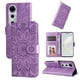 thumbnail image 1 of Funda tipo cartera FOXDOCK para Huawei Nova 12 Pro , diseño girasol en relieve, cuero PU, cierre magnético, soporte y tarjetero, 1 of 5