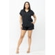 thumbnail image 5 of Conjunto De Camiseta Holgada De Manga Corta Con Bolsillos Y Botones Y Shorts Con Cintura Elástica Y Bolsillos Laterales Color Negro (para Mujer), 5 of 5