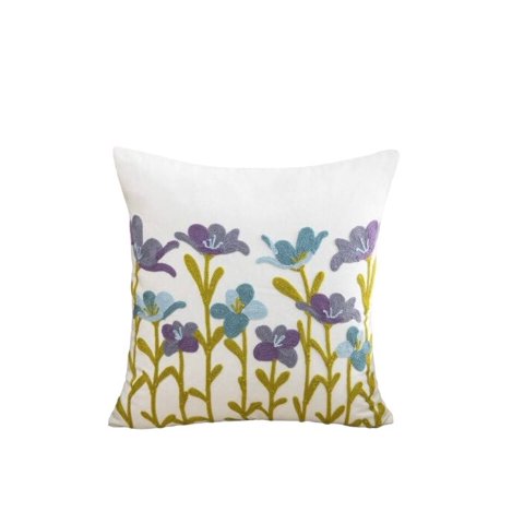 Homestore - Cojín Bordado 45X45 Cm Lila Celeste