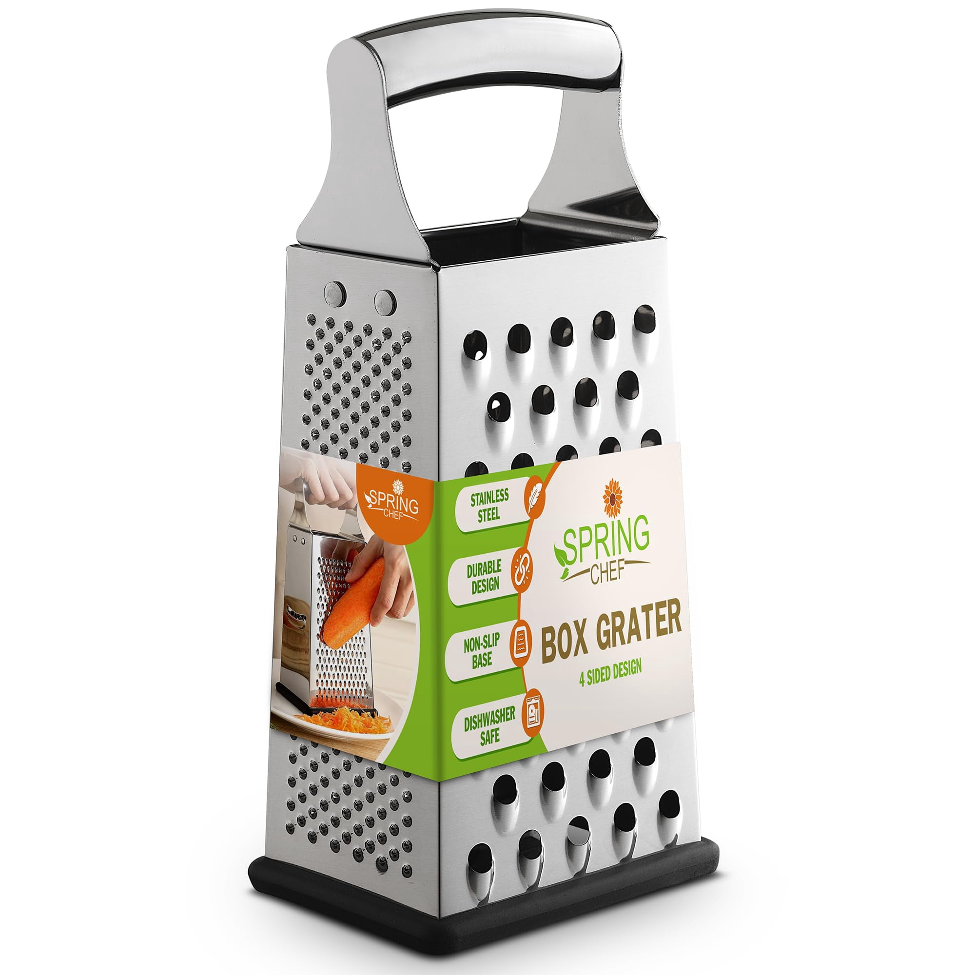 Rallador De Queso Spring Chef Professional De Acero Inoxidable