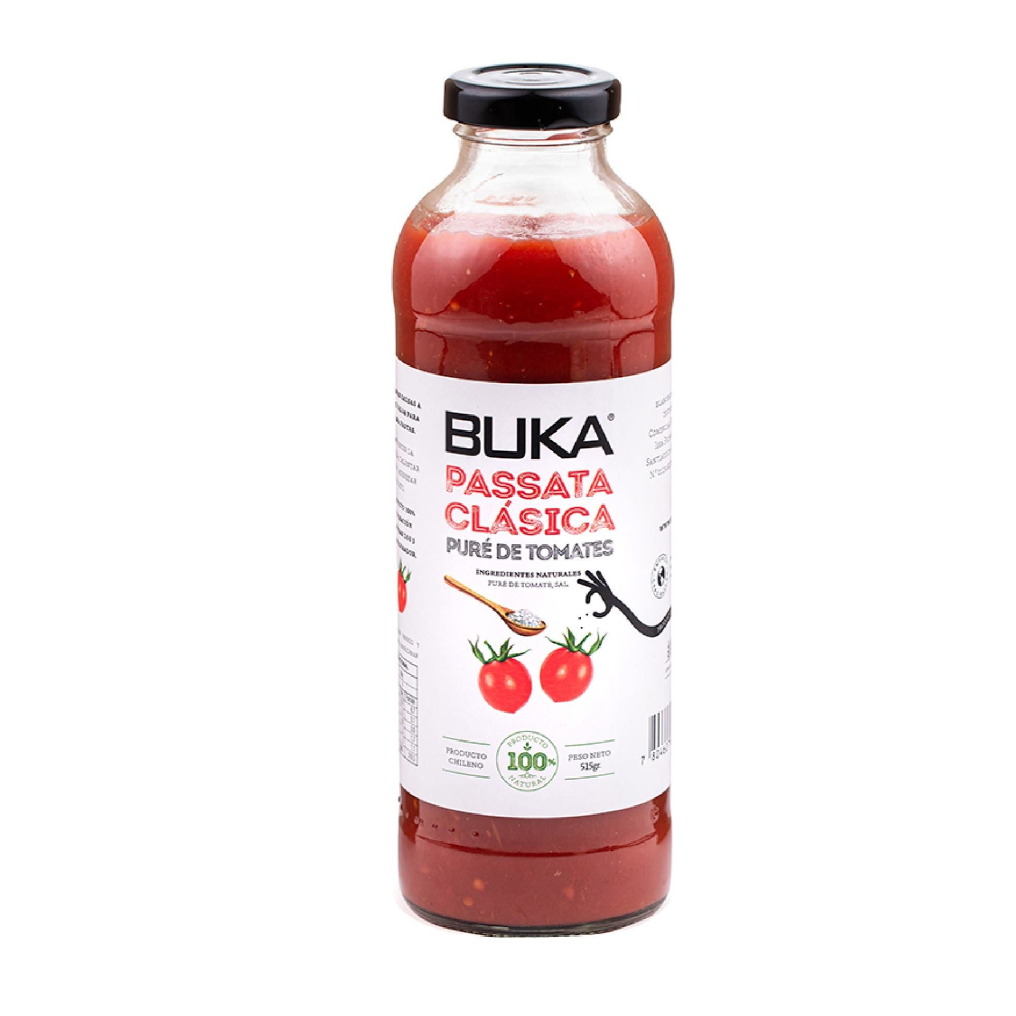 Puré De Tomate - Passata Clasica Botella 515 g Buka