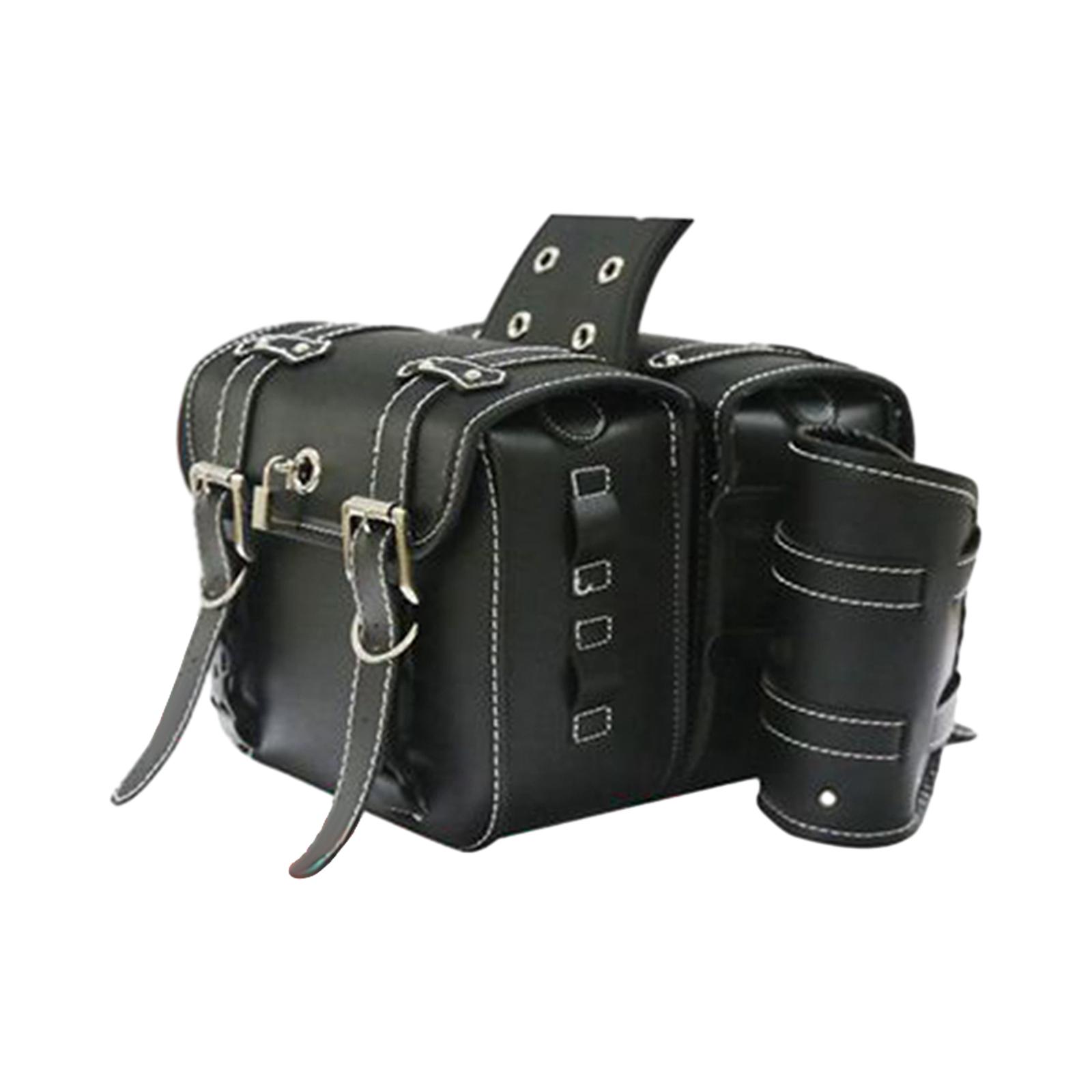 Ioensy - Bolsa De Sillín De Motocicleta 1 Par De Bolsas De Herramientas Para Motocicleta Moto Dirt Bike Negro 26X22X12Cm