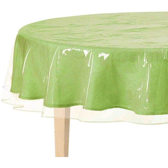 Protector de mantel BNYD de plástico transparente (178 cm, redondo)