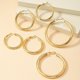 thumbnail image 2 of 6-Piece Gold Hoop Earrings: Elegant Hip Hop Style Alloy Jewelry - Exquisite Female Gift for Daily Casual Wear, 2 of 4