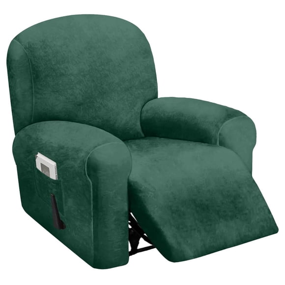 Funda reclinable ULTICOR para 1 asiento, terciopelo, elástica, retro, verde