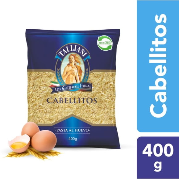 Fideo Pasta al Huevo Cabellitos Bolsa, 400 g
