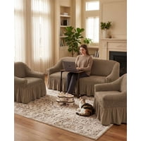 Mylhogar - Juego De Fundas Cubre Sillon Turco 3+1+1 Con Textura De Burbuja