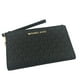 thumbnail image 1 of Billetera Michael Kors Womens Jet Set Travel Double Zip Saffiano Leather Wristlet Wallet Black Pvc/Silver Hardware, 1 of 2