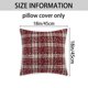 thumbnail image 5 of REGALWOVEN Juego de 2 Fundas de Cojín Decorativas de Copo de Nieve a Cuadros Festivos Tartan Escocés Funda de Cojín Rojo Pompones Cuadrícula 18' x 18', 5 of 6
