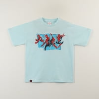 Polera Manga Corta Niño Celeste Saltando Spiderman Marvel