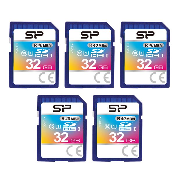 Tarjeta de memoria flash SDHC de 32 GB, clase 10, UHS-1, paquete de 5 unidades, Silicon Power