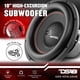 thumbnail image 2 of Subwoofer DS18 25 cm 1000 W Dual 4+4 Ω Negro, 2 of 9