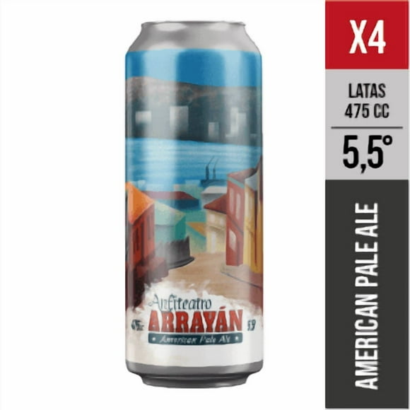 Pack x04 Arrayán, 5,5° (American Pale Ale) - Cerveza artesanal Valparaiso - 475 mL
