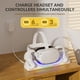 thumbnail image 2 of Dock de carga magnético para el visor VR Meta Quest 2 y controladores con 2 baterías recargables de 2100mAh, cargador y cable USB-C, con indicadores LED, 2 of 7