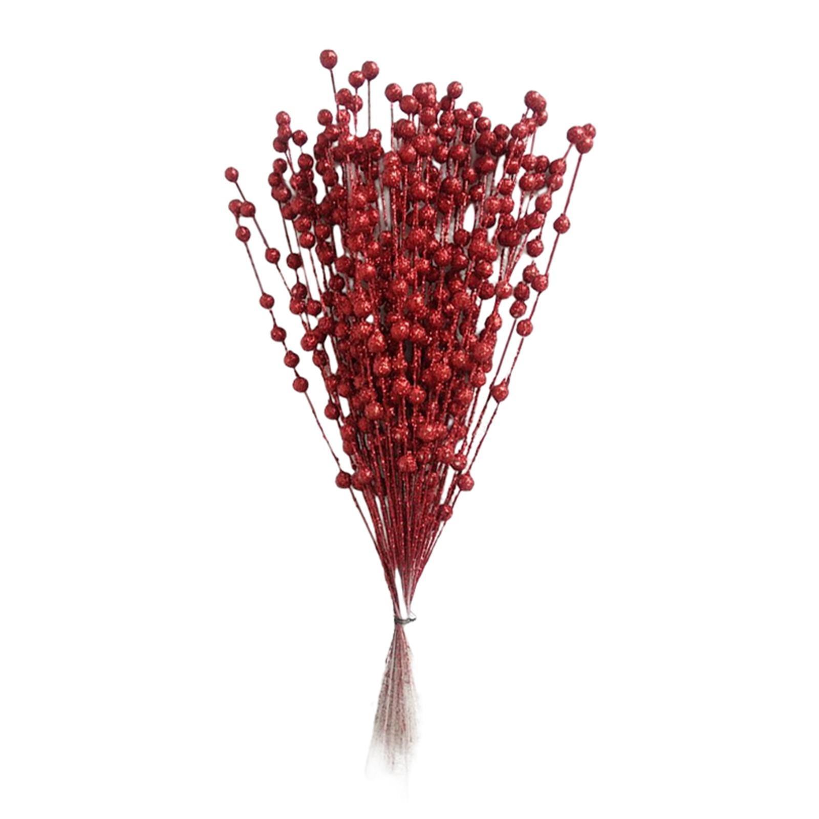 Magideal - Tallos De Bayas Artificiales Bayas Falsas Plantas Flor De Simulación Flor Artesanía A Prueba De Agua Plástico Para La Decoración Para Hogar De , Rojo B Rojo