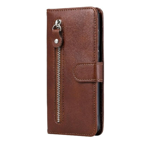 Funda con Cremallera para Xiaomi Redmi NOTE 10 4G, Carcasa Cartera de Cuero PU con Soporte y Tarjetero