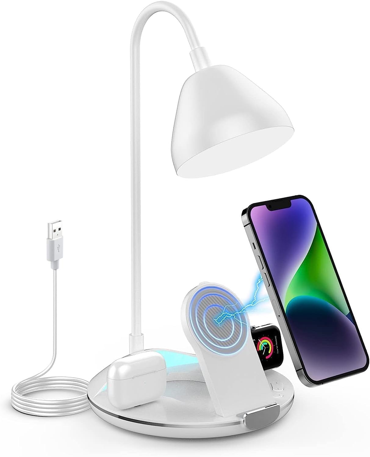 Cargador Inalámbrico 5 En 1 Aaronmei Blanco