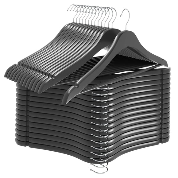Perchas de madera Utopia Home Premium, paquete de 30 unidades, duraderas y delgadas